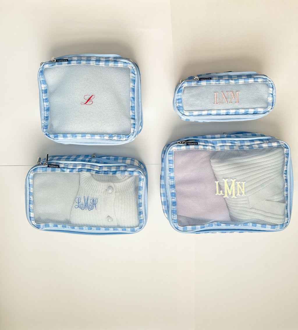 Personalized Packing Cubes Set of 4 - Custom Monogram or Initial