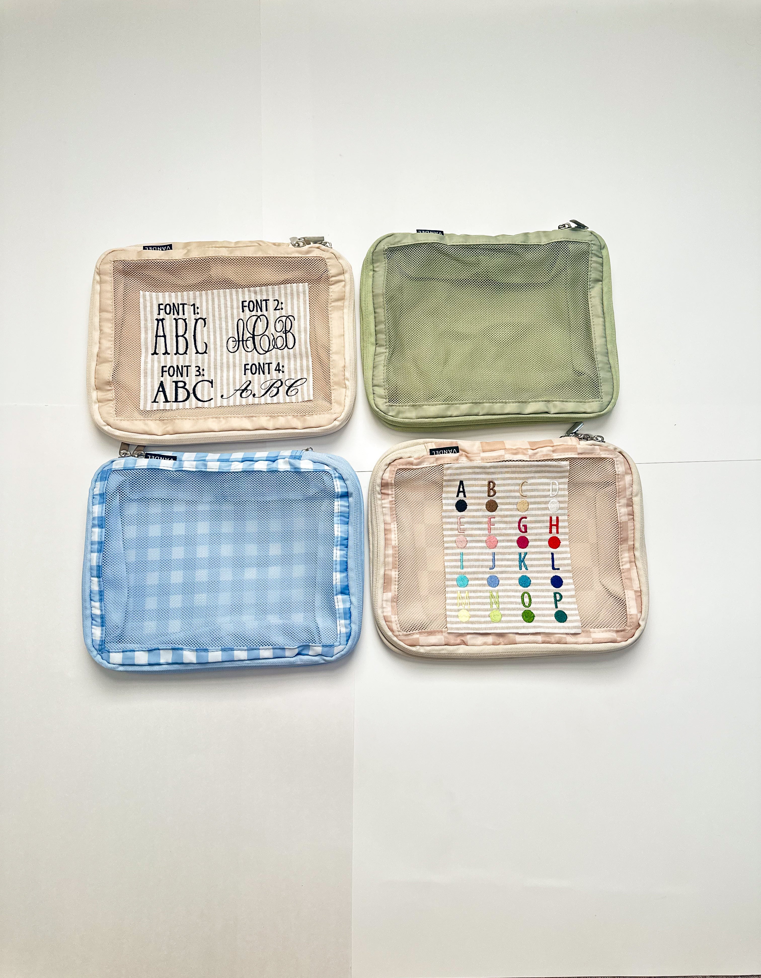 Personalized Packing Cubes Set of 4 - Custom Monogram or Initial