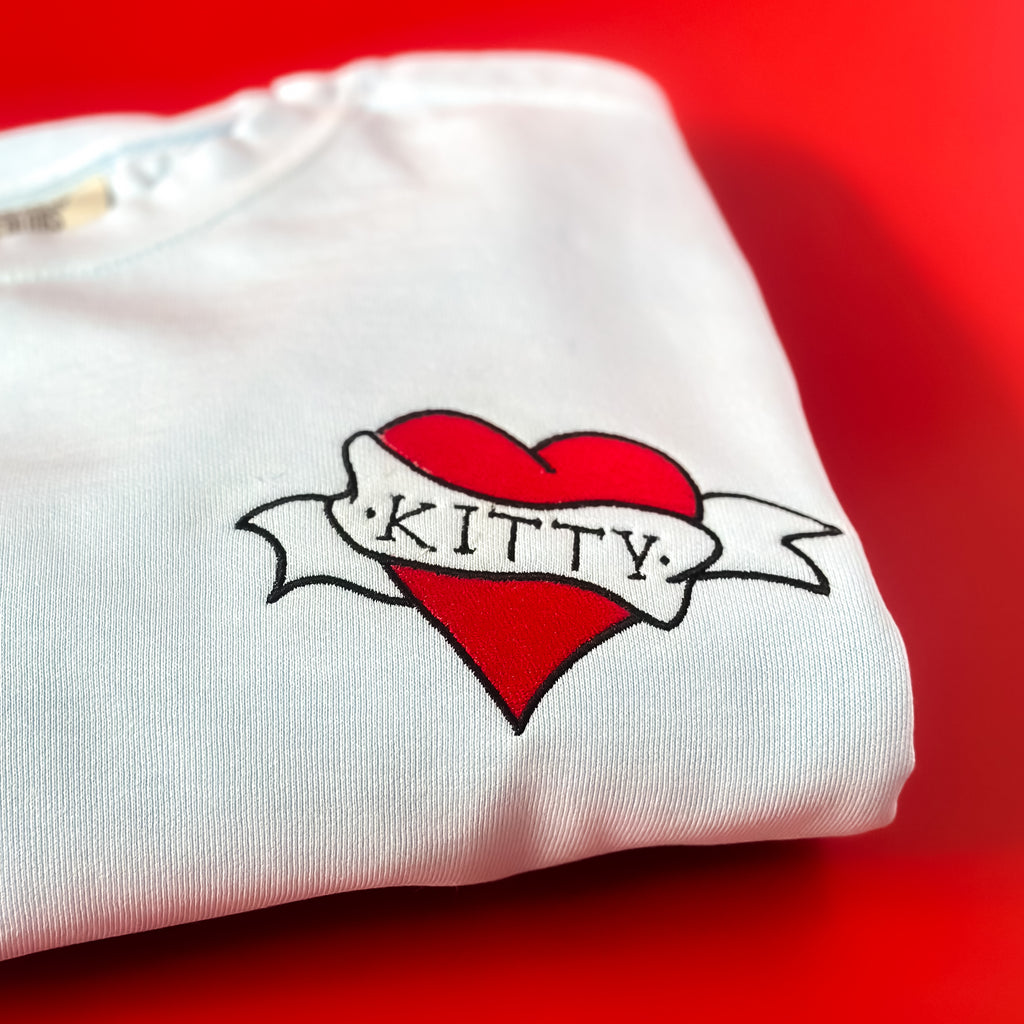 Tattoo Heart Sweatshirt with Custom Name