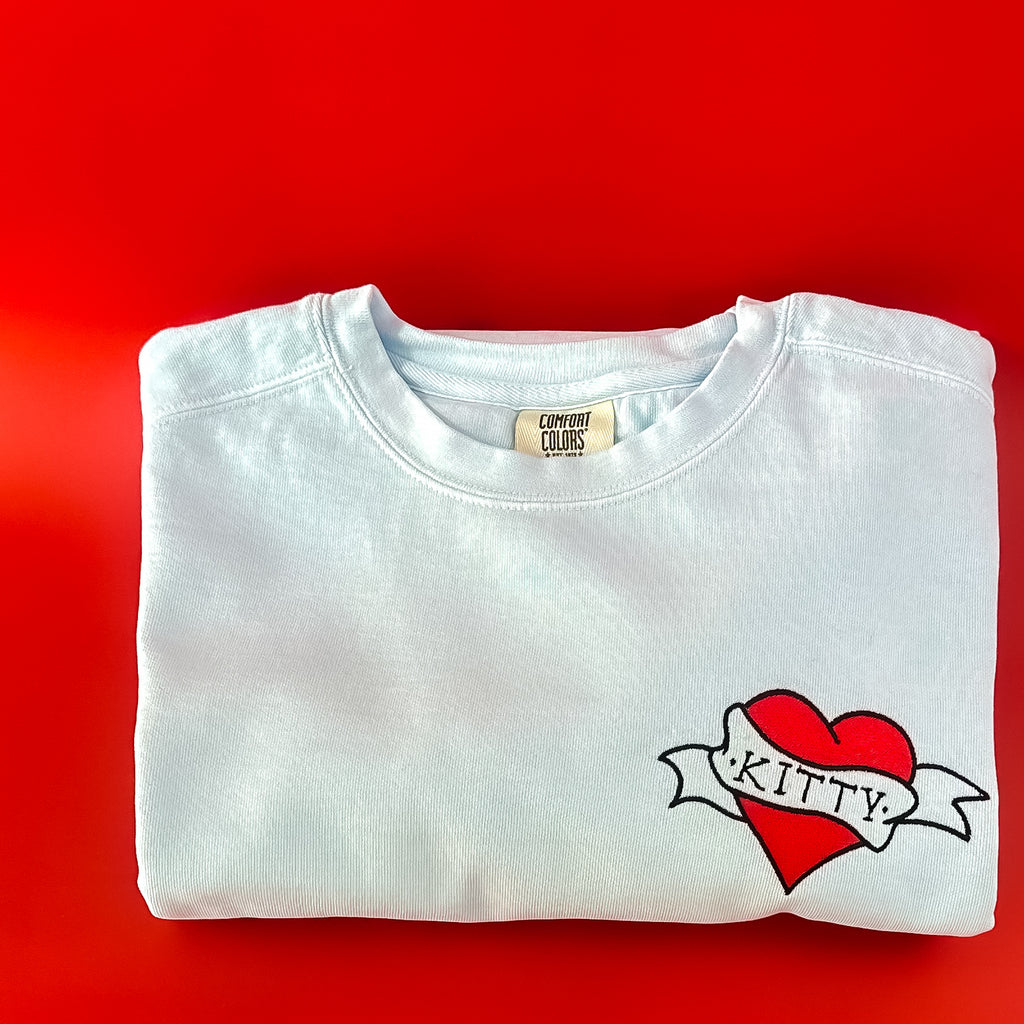 Tattoo Heart Sweatshirt with Custom Name